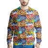 Graffiti Wall Print Men's Sweatshirt-grizzshop