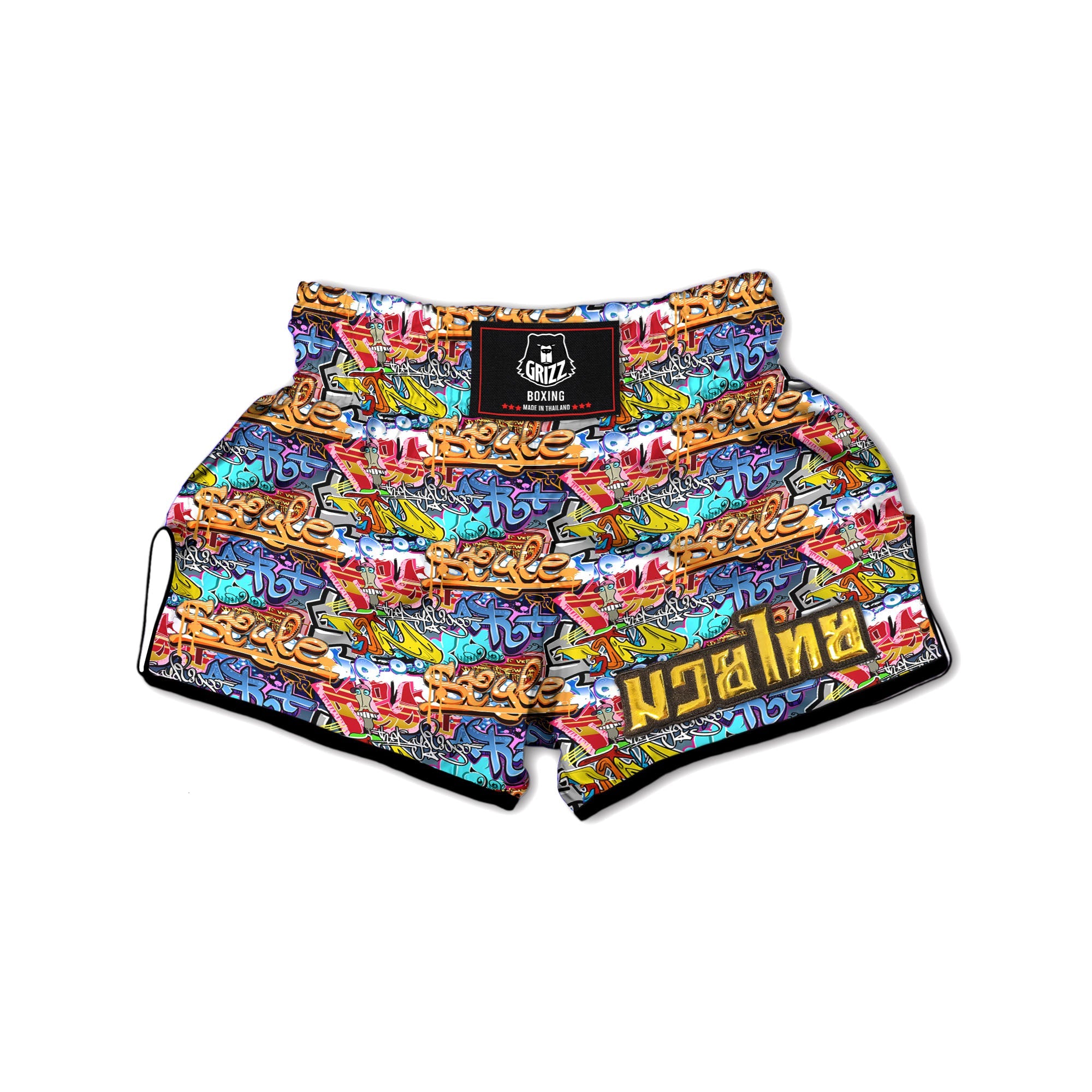 Graffiti Wall Print Muay Thai Boxing Shorts-grizzshop