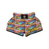 Graffiti Wall Print Muay Thai Boxing Shorts-grizzshop