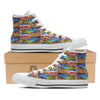 Graffiti Wall Print White High Top Shoes-grizzshop