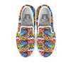 Graffiti Wall Print White Slip On Shoes-grizzshop