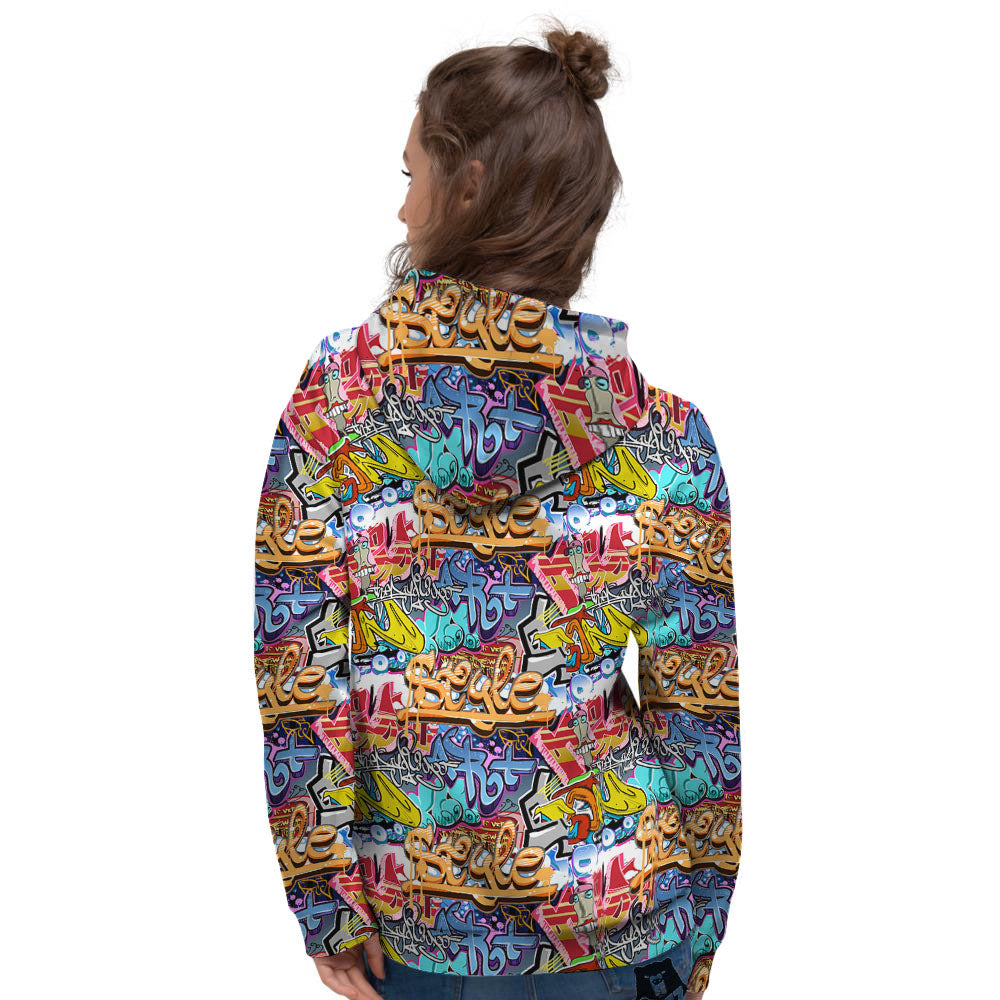 Graffiti Wall Print Women's Hoodie-grizzshop
