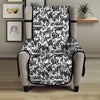 Graffiti White And Black Print Pattern Armchair Protector-grizzshop