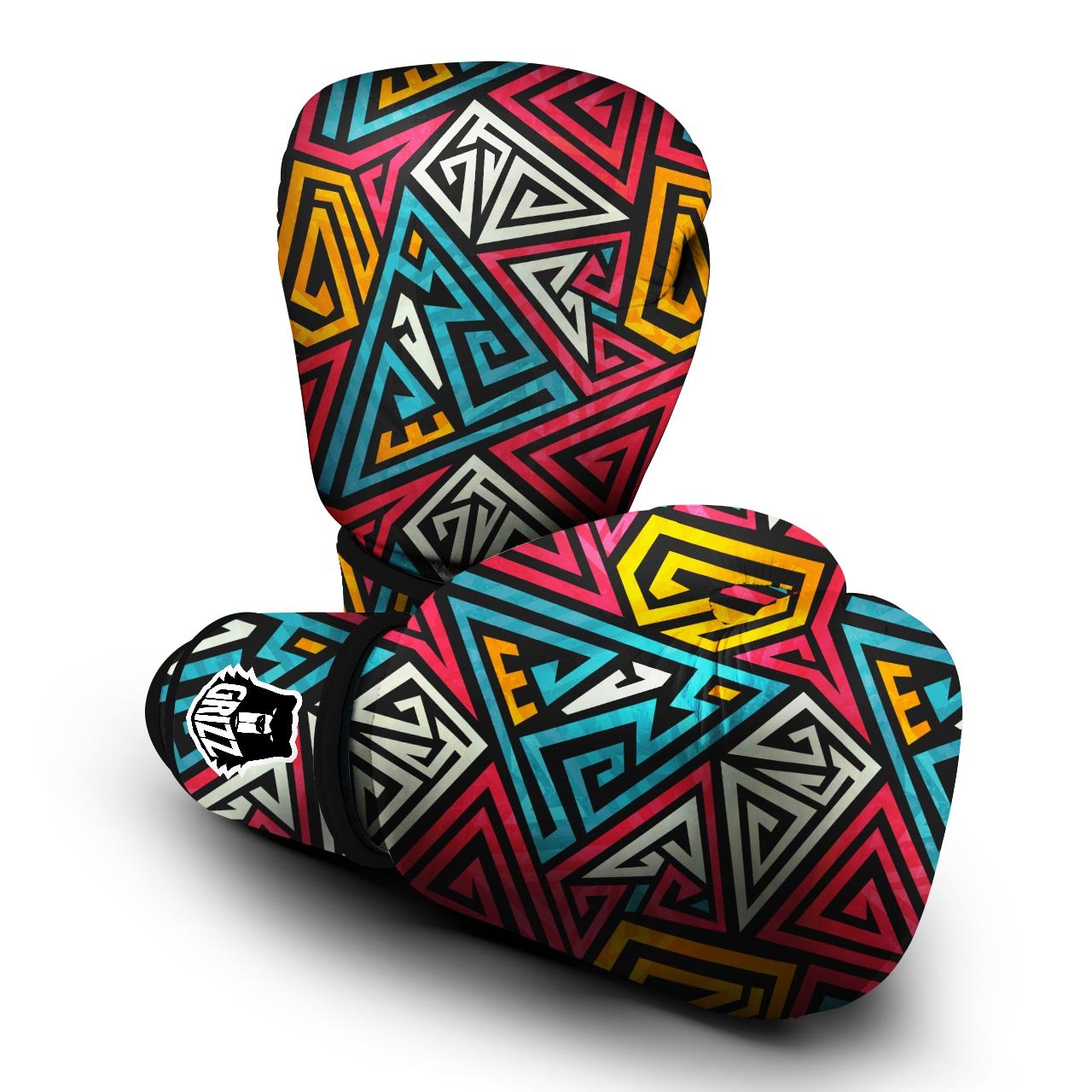 Graffiti geometric seamless pattern Boxing Gloves-grizzshop