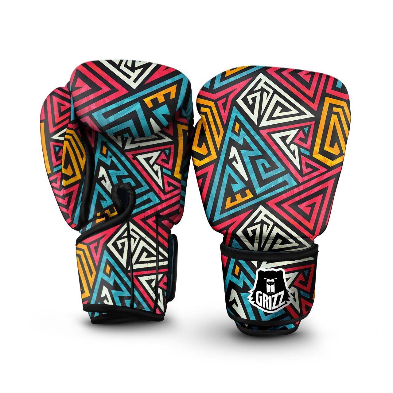 Graffiti geometric seamless pattern Boxing Gloves-grizzshop