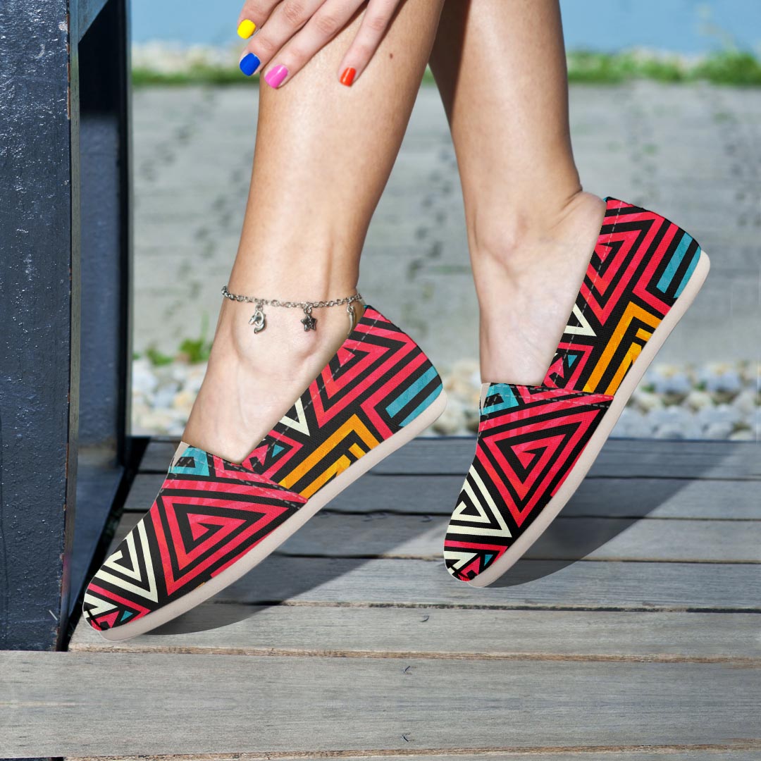 Graffiti geometric seamless pattern Canvas Shoes-grizzshop