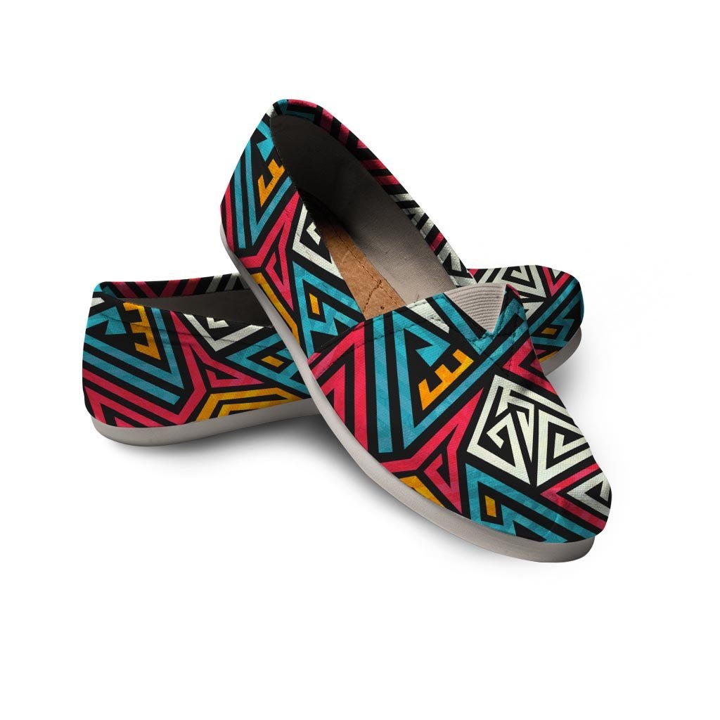 Graffiti geometric seamless pattern Canvas Shoes-grizzshop