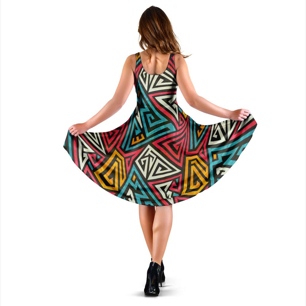 Graffiti geometric seamless pattern Dress-grizzshop