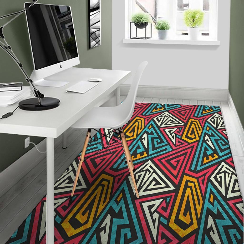 Graffiti geometric seamless pattern Floor Mat-grizzshop