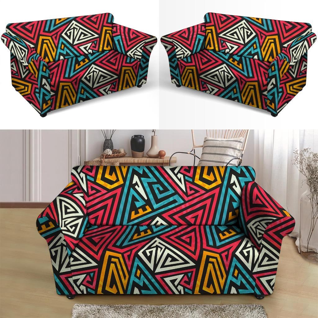 Graffiti geometric seamless pattern Loveseat Cover-grizzshop