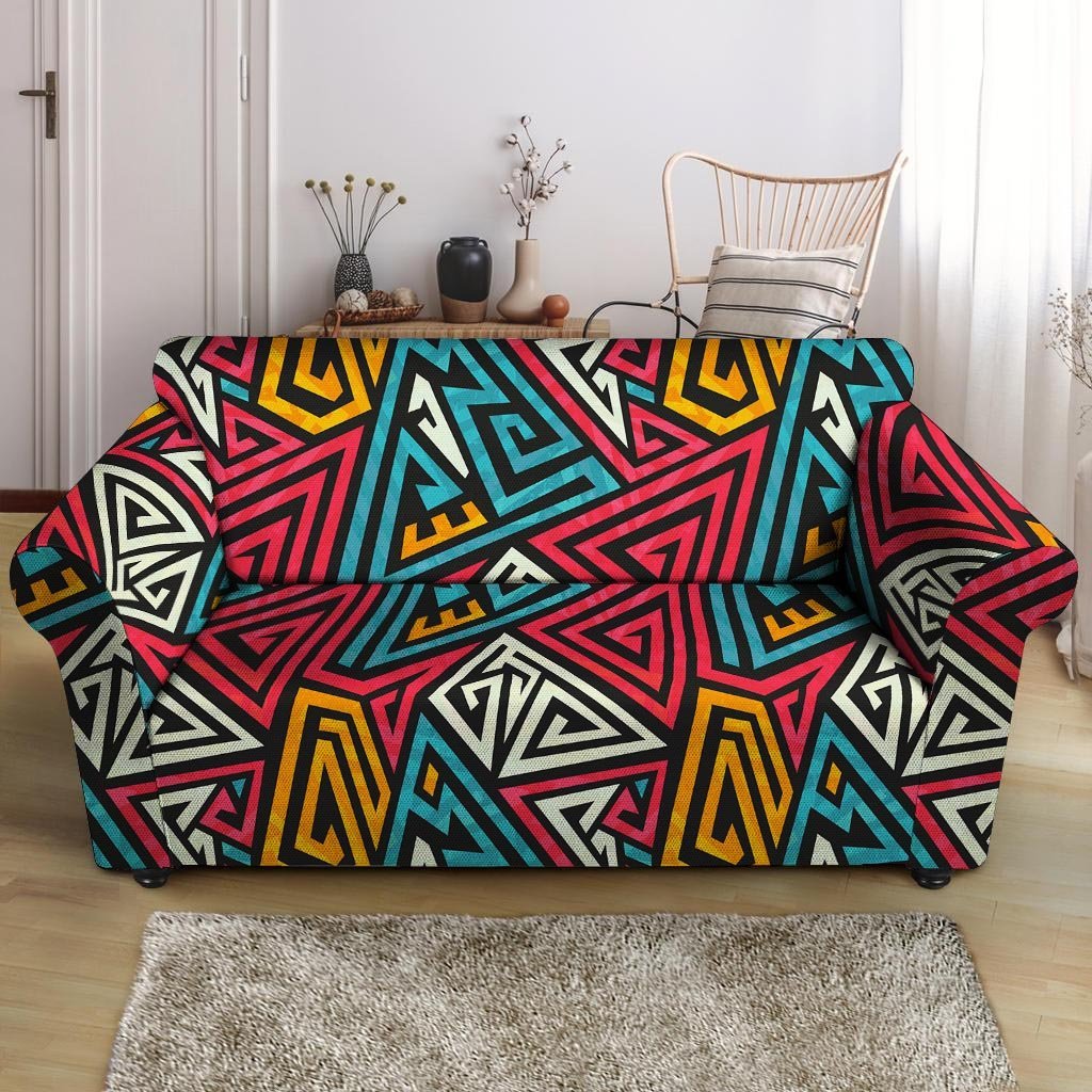 Graffiti geometric seamless pattern Loveseat Cover-grizzshop