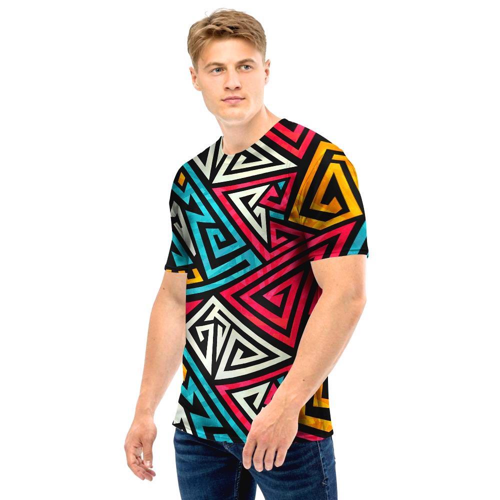 Graffiti geometric seamless pattern Men T Shirt-grizzshop