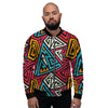 Graffiti geometric seamless pattern Men's Bomber Jacket-grizzshop