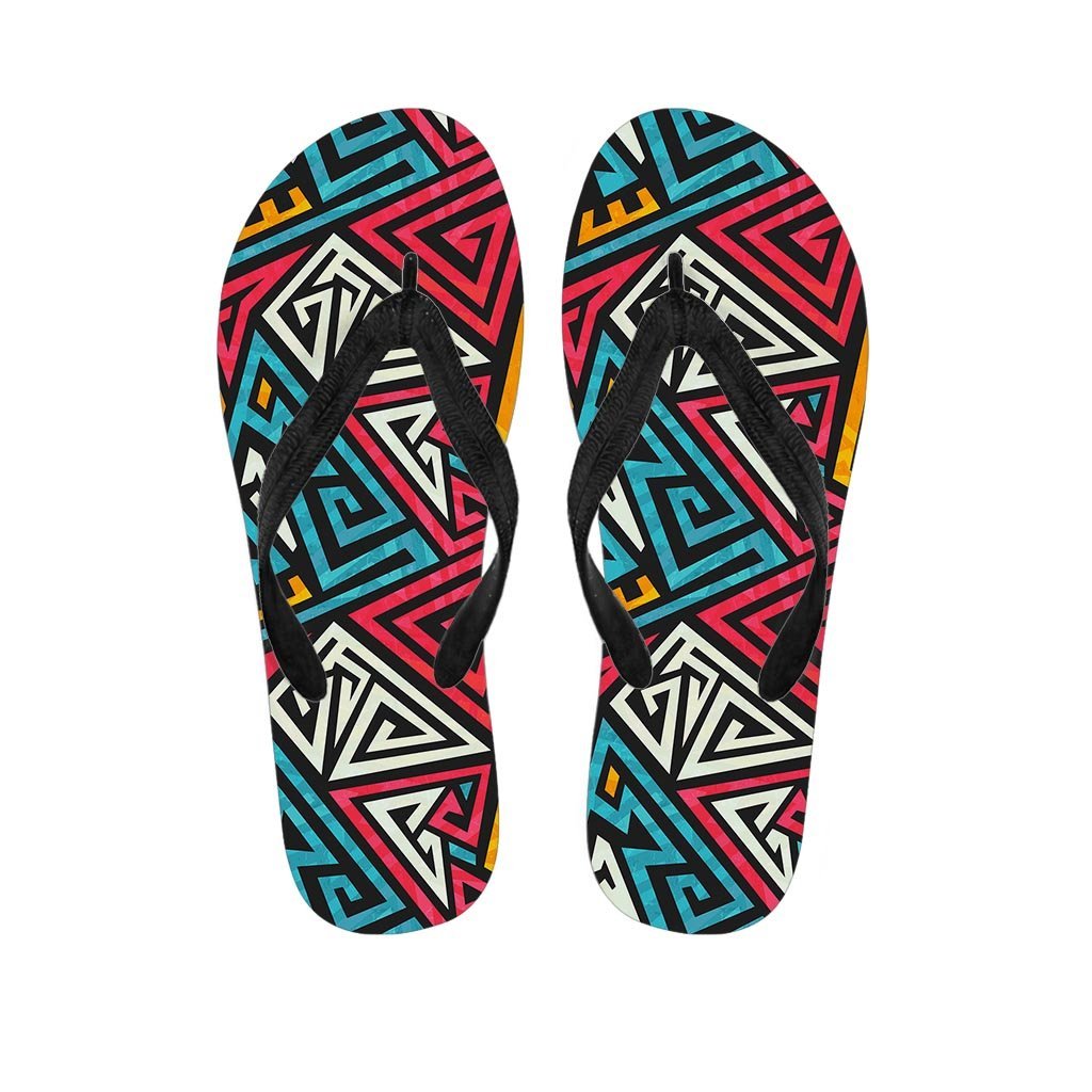 Graffiti geometric seamless pattern Men's Flip Flops-grizzshop