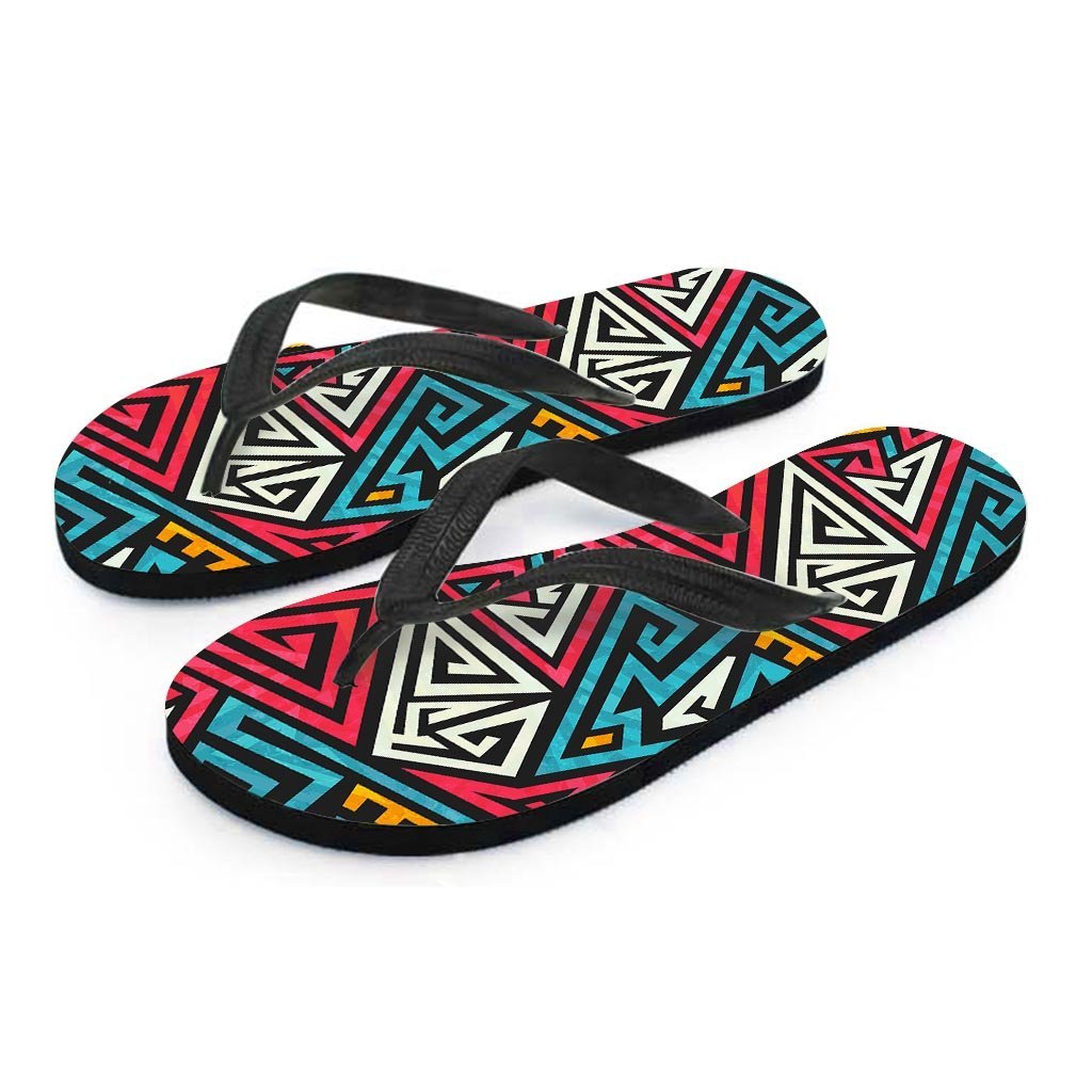 Graffiti geometric seamless pattern Men's Flip Flops-grizzshop