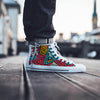 Graffiti geometric seamless pattern Men's High Top Shoes-grizzshop