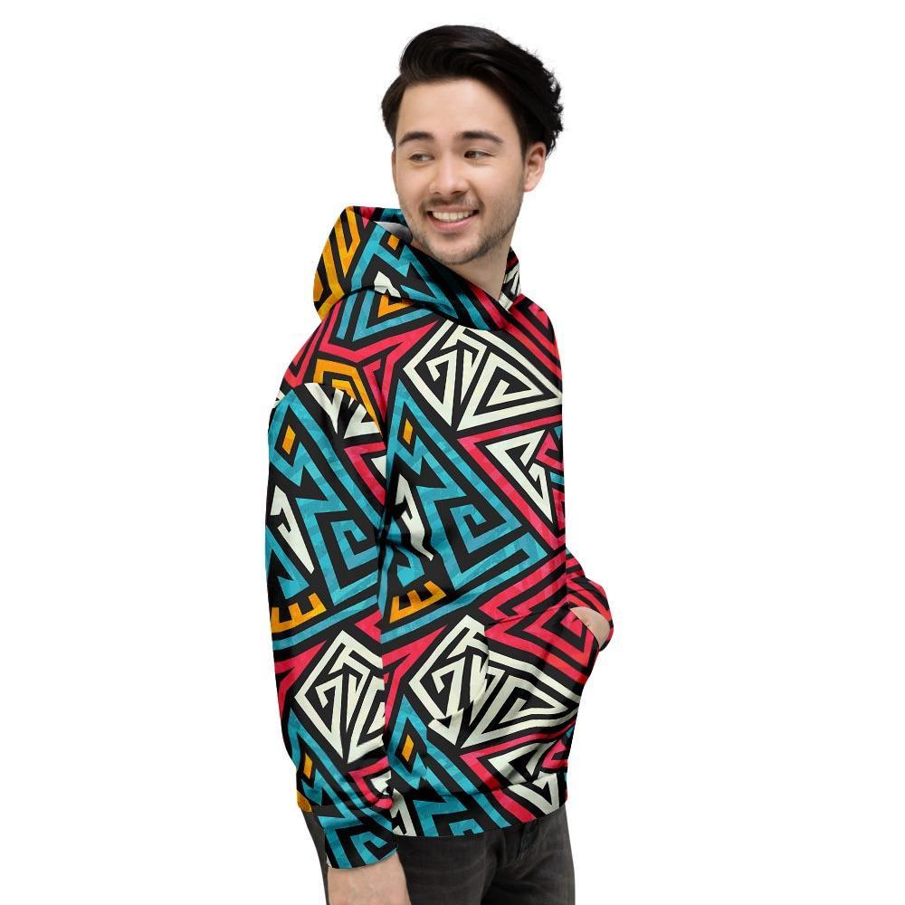 Graffiti geometric seamless pattern Men's Hoodie-grizzshop