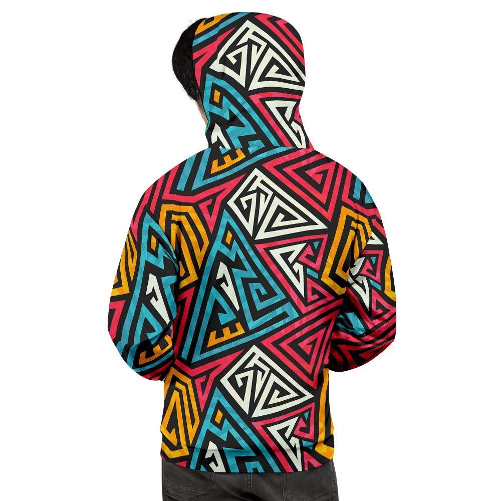 Graffiti geometric seamless pattern Men's Hoodie-grizzshop