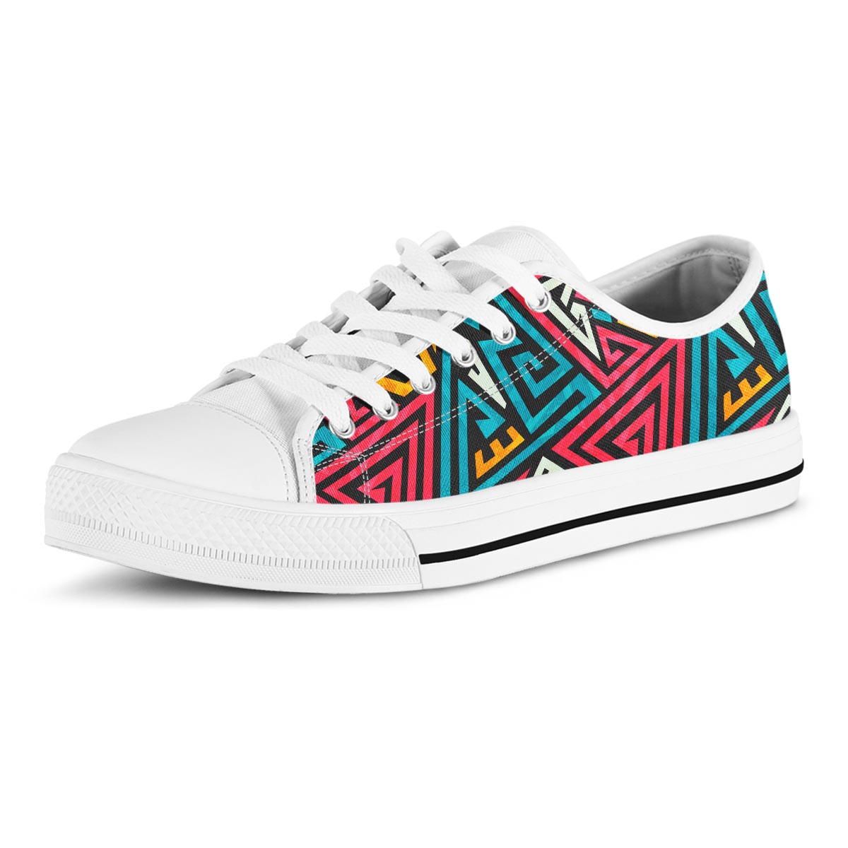 Graffiti geometric seamless pattern Men's Low Top Shoes-grizzshop