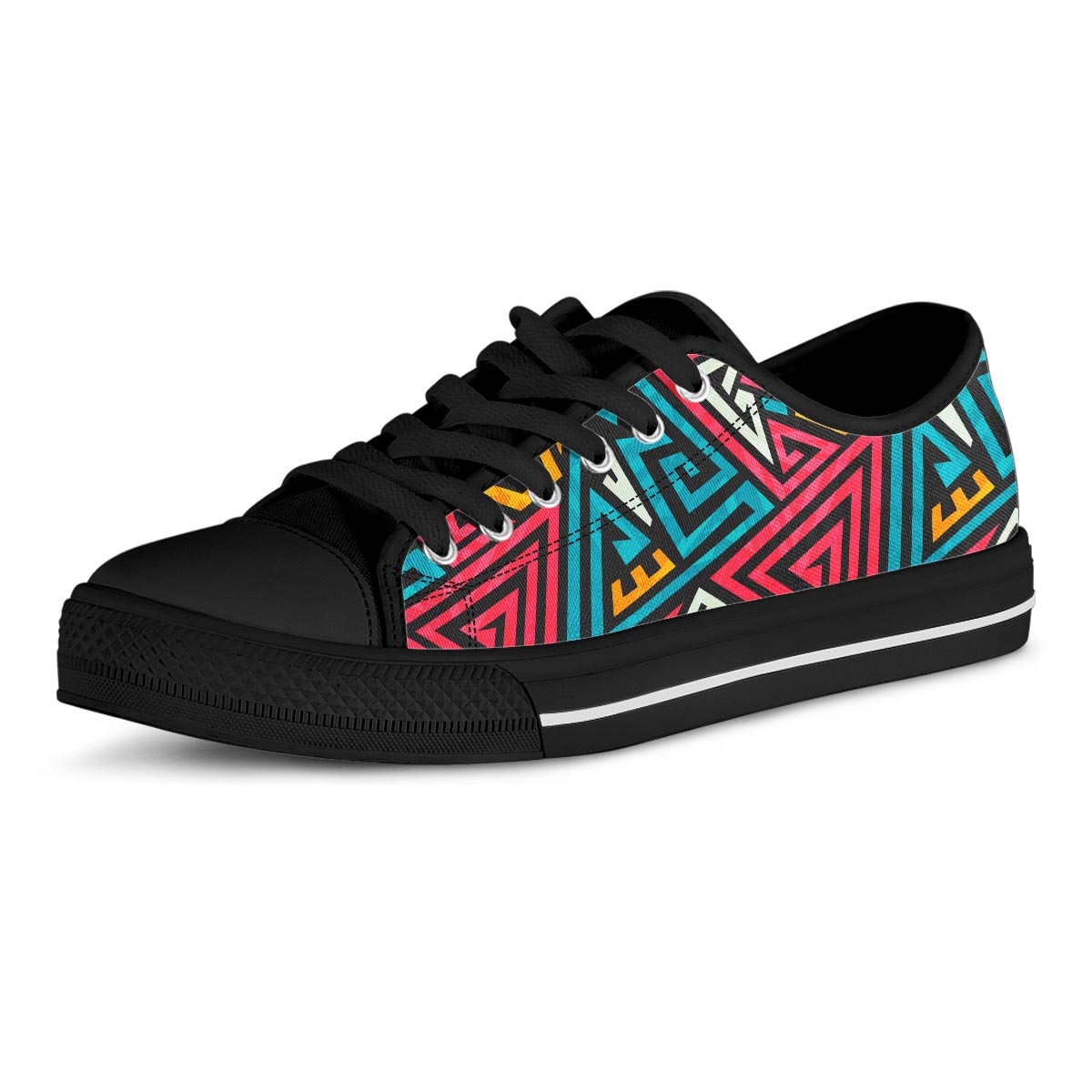 Graffiti geometric seamless pattern Men's Low Top Shoes-grizzshop