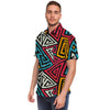 Graffiti geometric seamless pattern Men's Short Sleeve Shirt-grizzshop