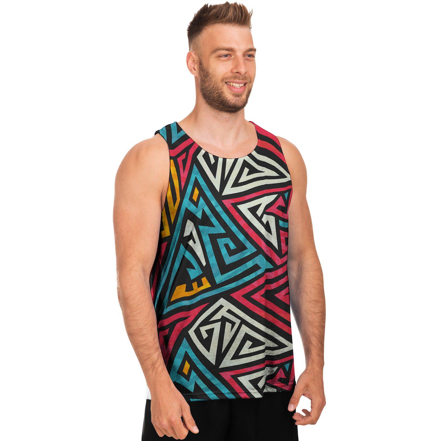 Graffiti geometric seamless pattern Men's Tank Tops-grizzshop