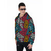 Graffiti geometric seamless pattern Men's Zip Up Hoodie-grizzshop