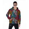 Graffiti geometric seamless pattern Men's Zip Up Hoodie-grizzshop