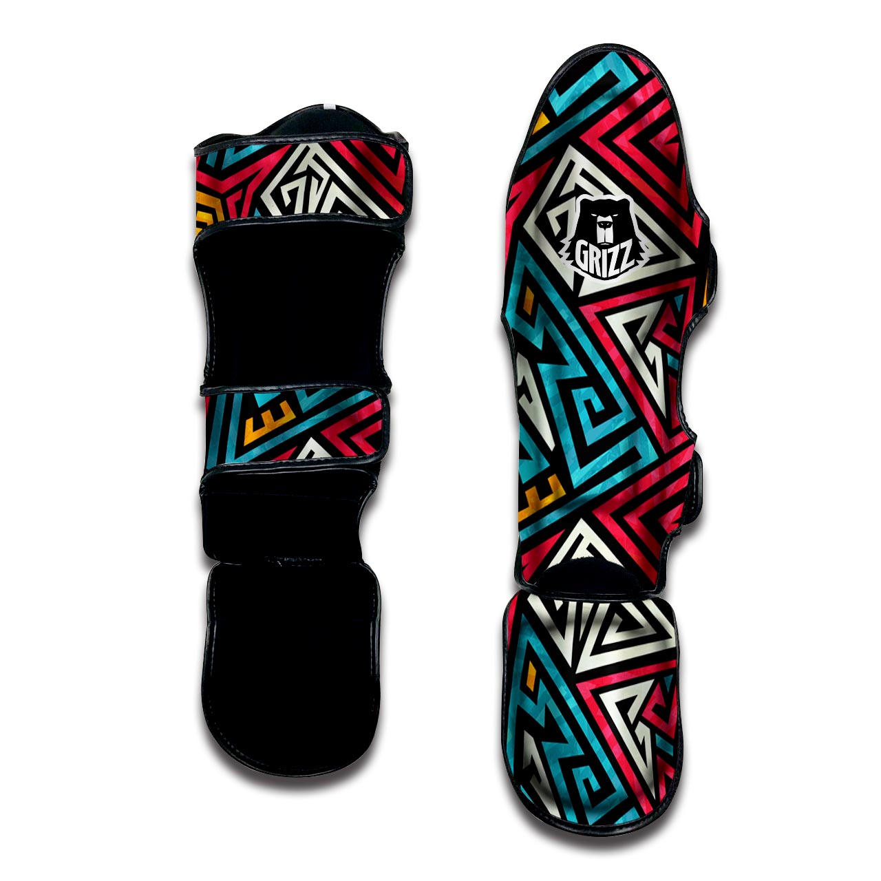 Graffiti geometric seamless pattern Muay Thai Shin Guard-grizzshop