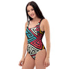 Graffiti geometric seamless pattern One Piece Swimsuite-grizzshop