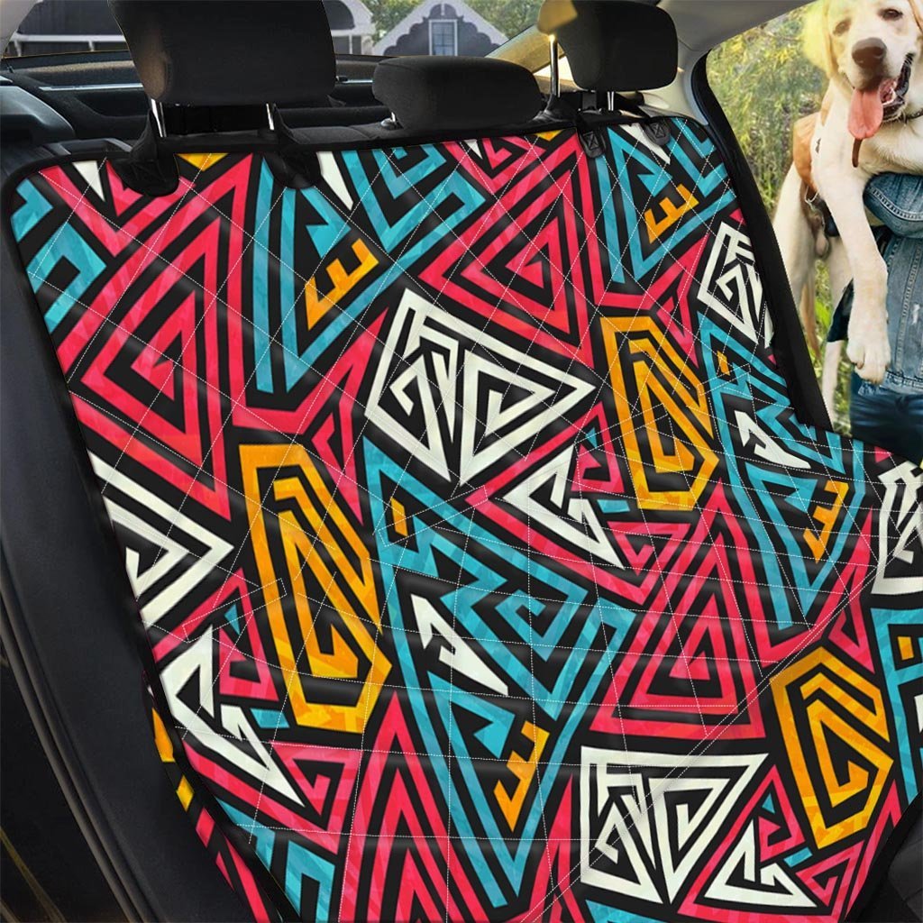 Graffiti geometric seamless pattern Pet Car Seat Cover-grizzshop