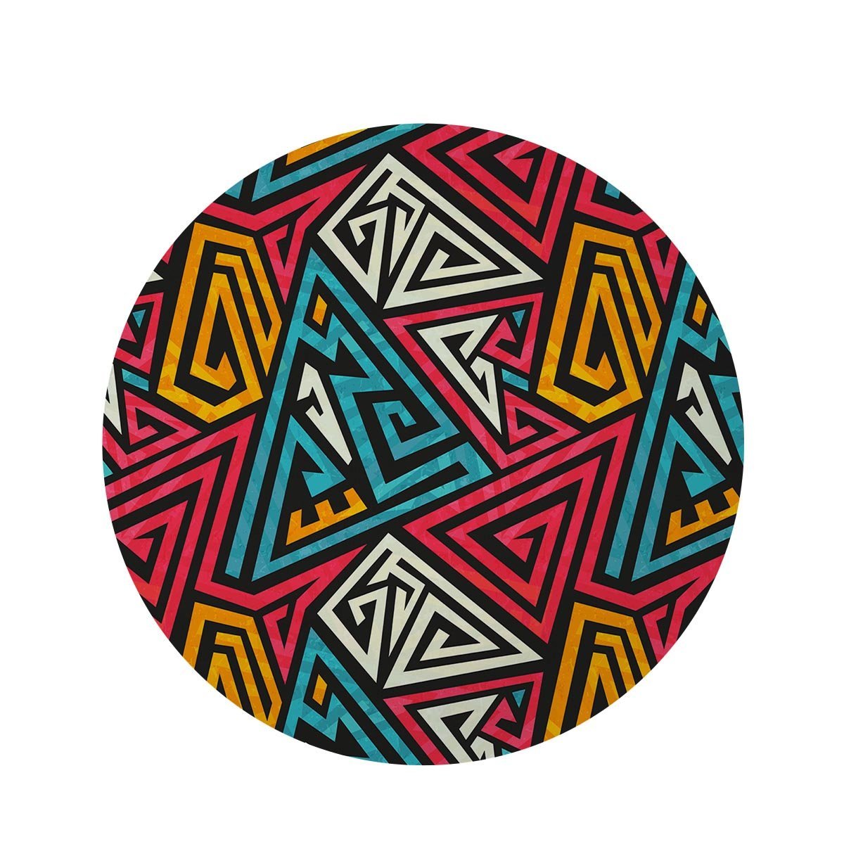 Graffiti geometric seamless pattern Round Rug-grizzshop