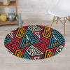 Graffiti geometric seamless pattern Round Rug-grizzshop