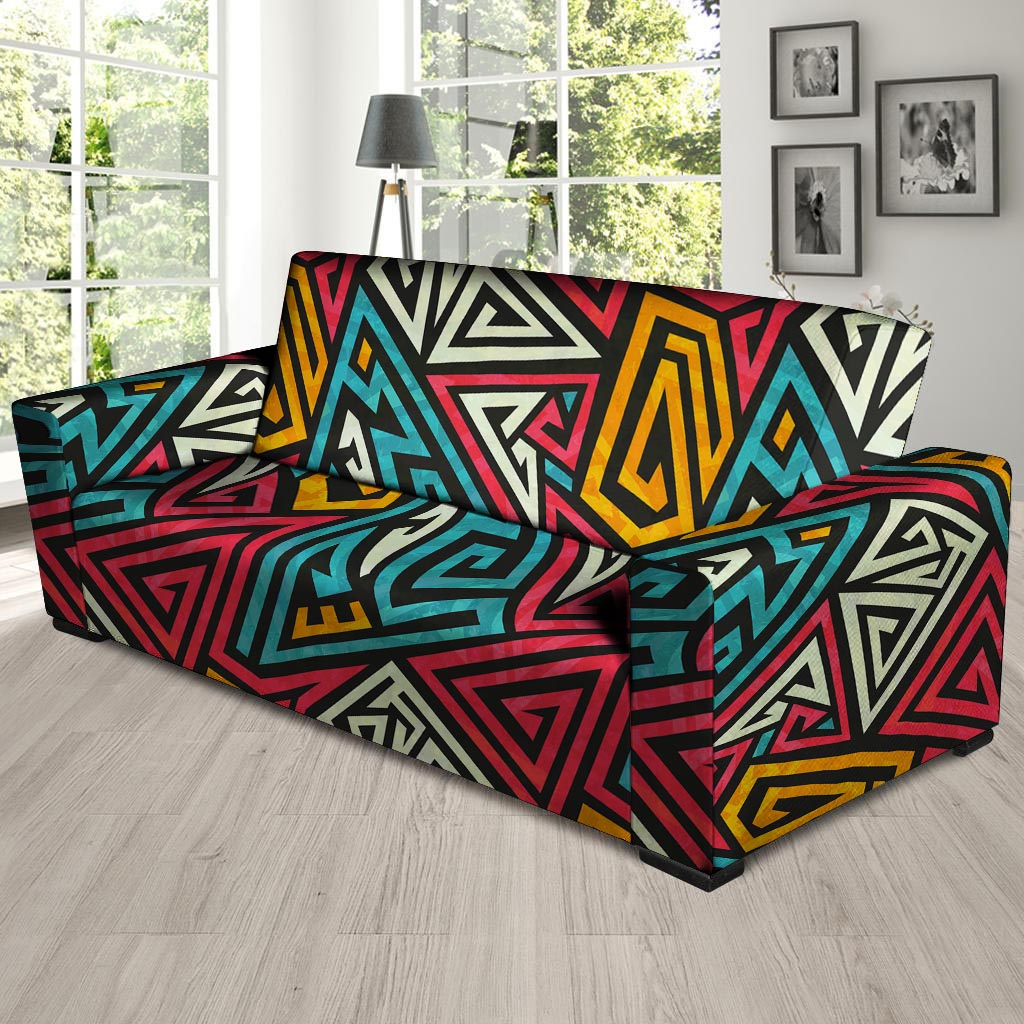 Graffiti geometric seamless pattern Sofa Cover-grizzshop