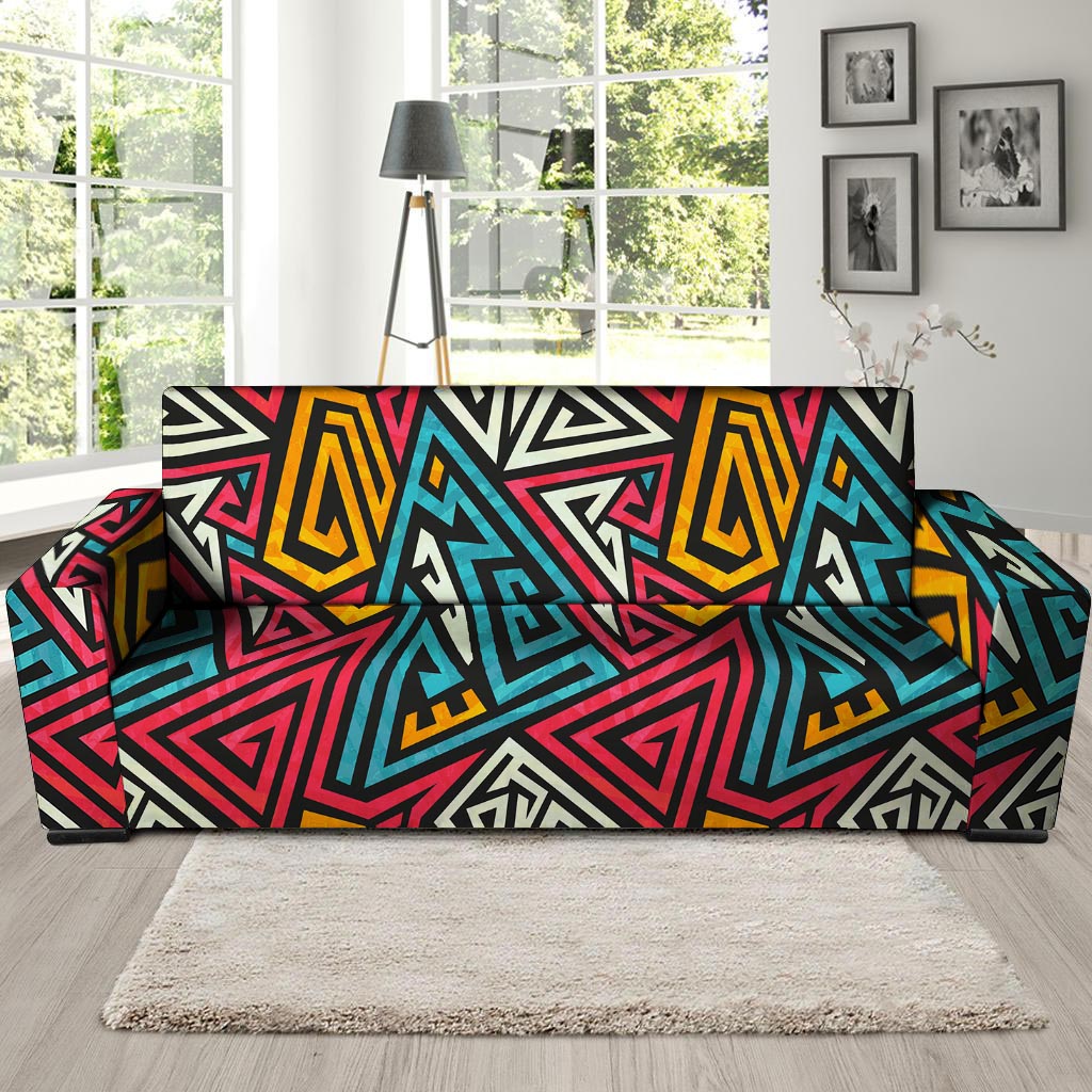 Graffiti geometric seamless pattern Sofa Cover-grizzshop