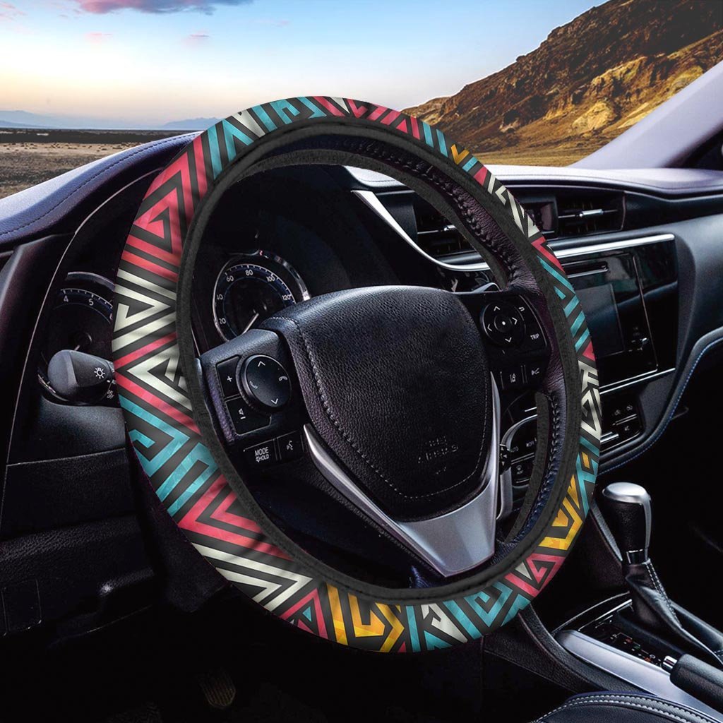 Graffiti geometric seamless pattern Steering Wheel Cover-grizzshop