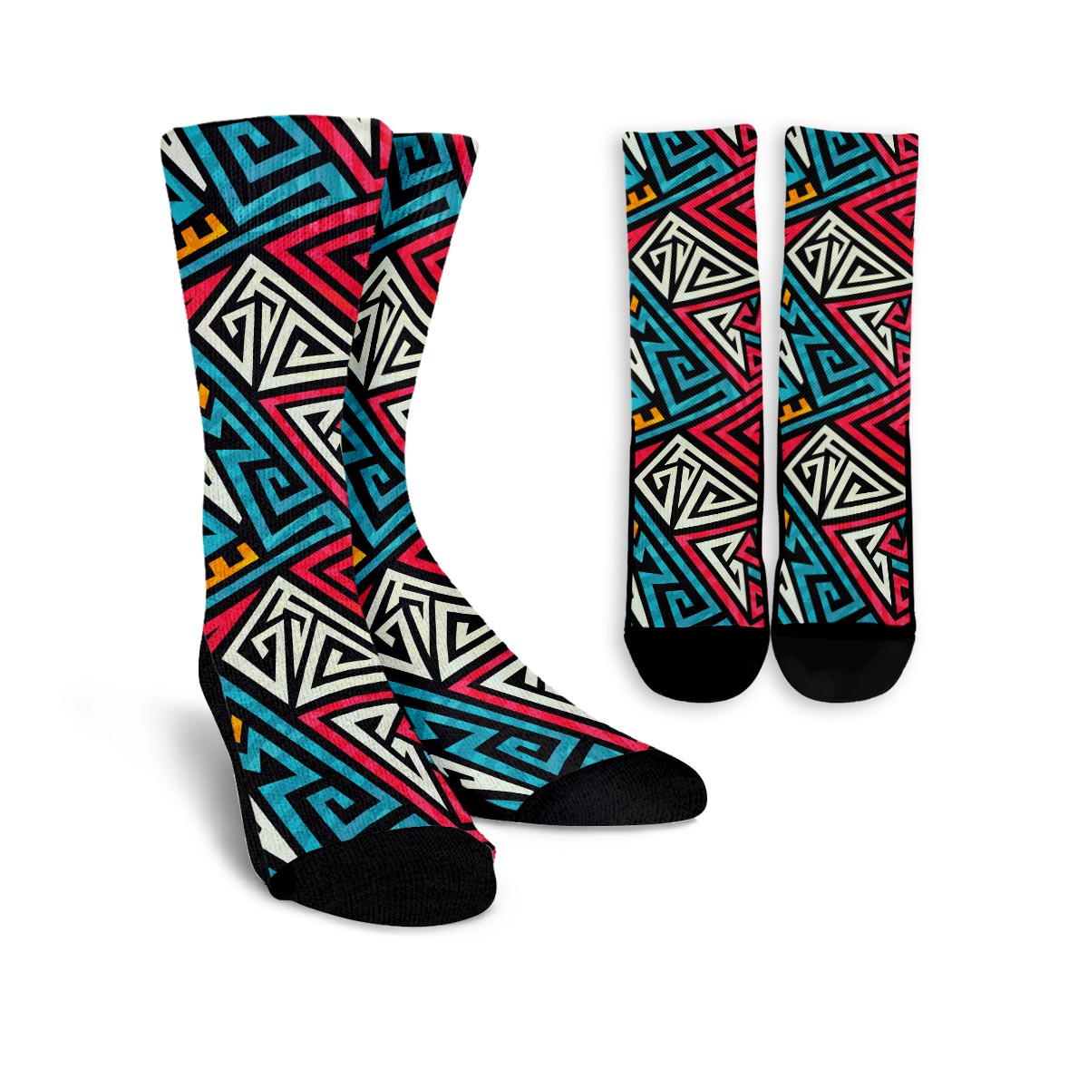 Graffiti geometric seamless pattern Unisex Socks-grizzshop