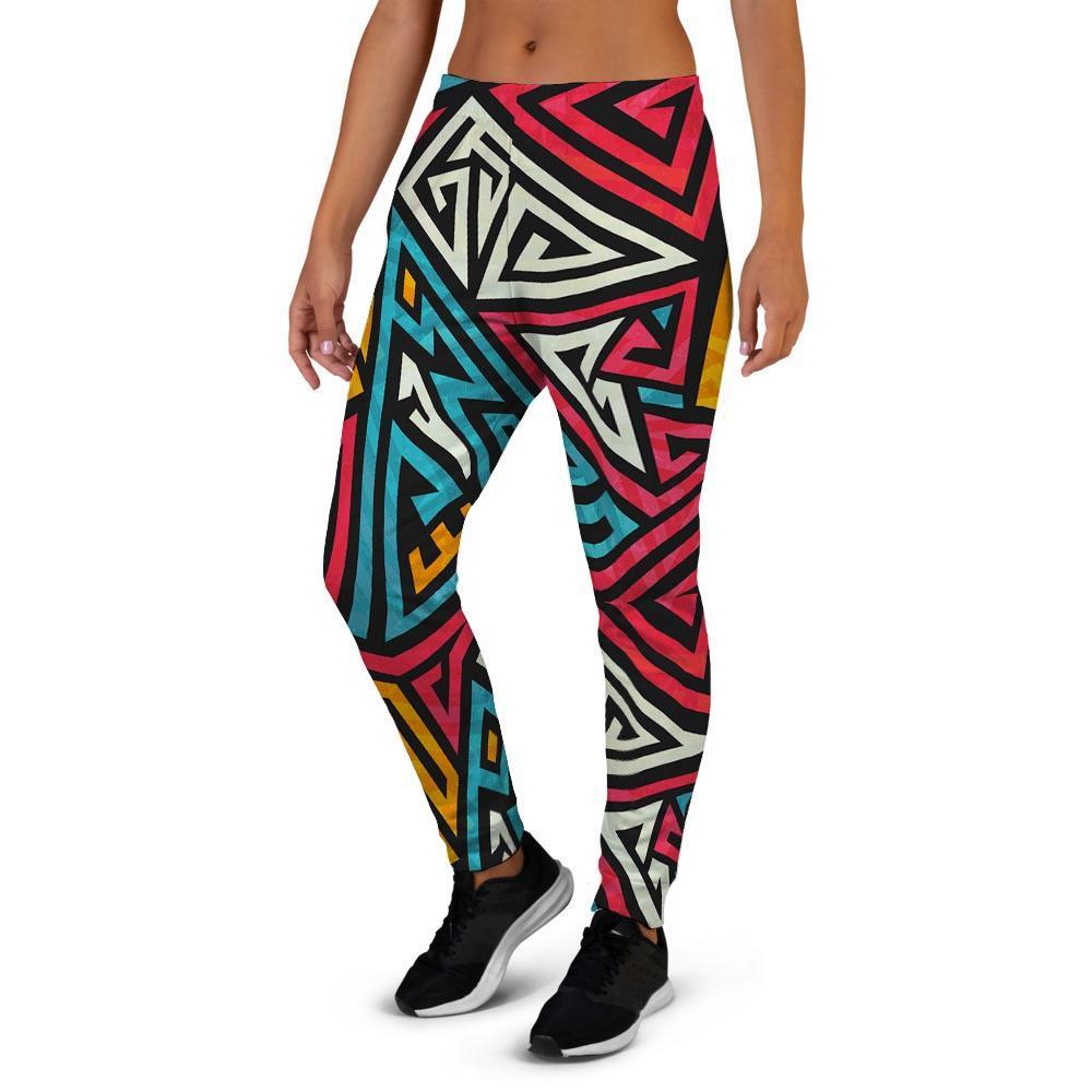 Graffiti geometric seamless pattern Women's Joggers-grizzshop