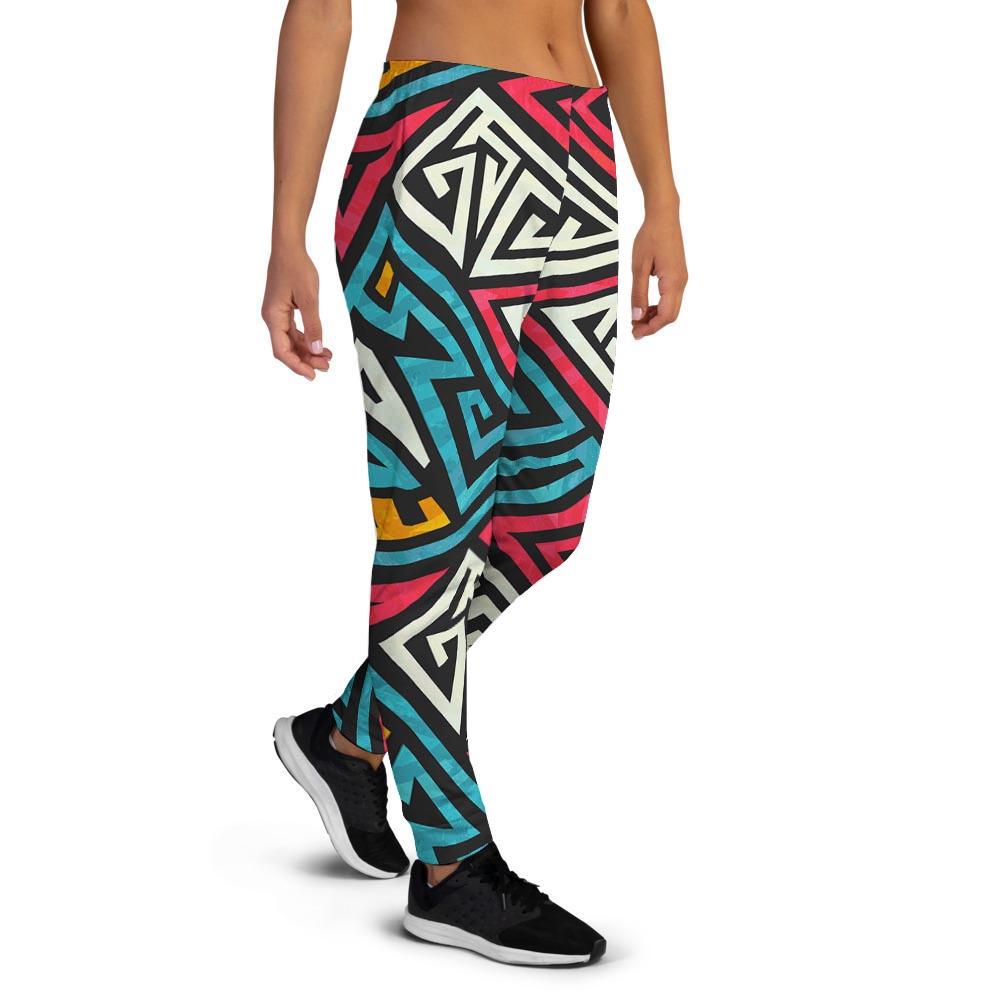 Graffiti geometric seamless pattern Women's Joggers-grizzshop