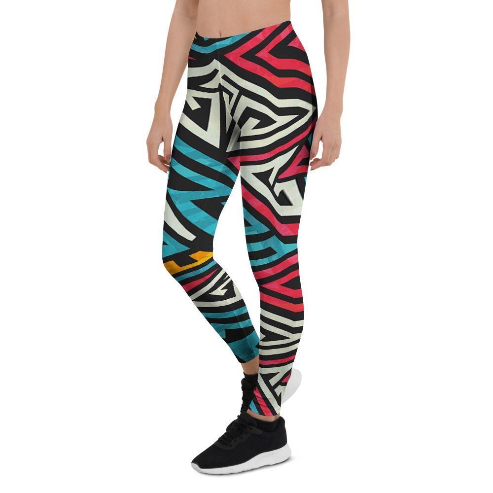 Graffiti geometric seamless pattern Women's Leggings-grizzshop