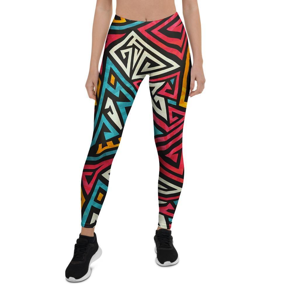 Graffiti geometric seamless pattern Women's Leggings-grizzshop