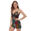 Graffiti geometric seamless pattern Women's Sexy Night Dress-grizzshop