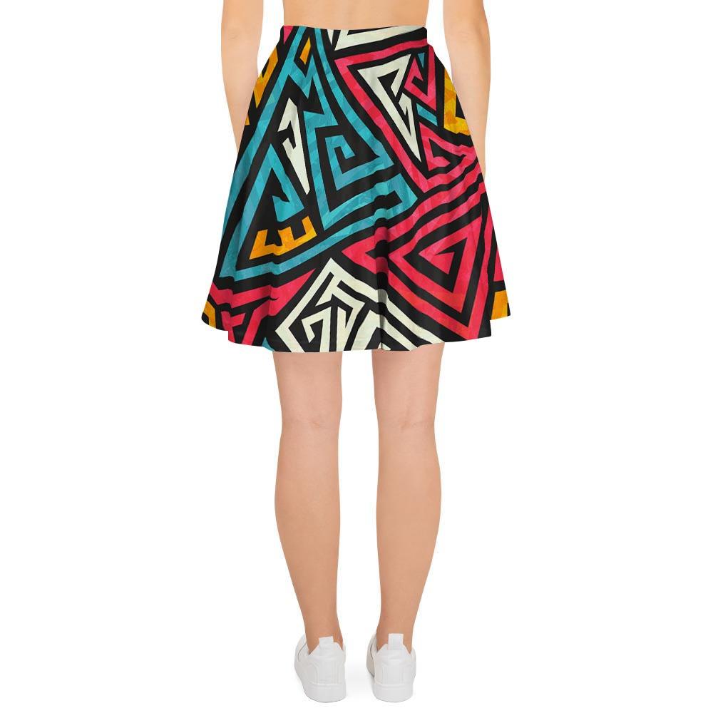 Graffiti geometric seamless pattern Women's Skirt-grizzshop