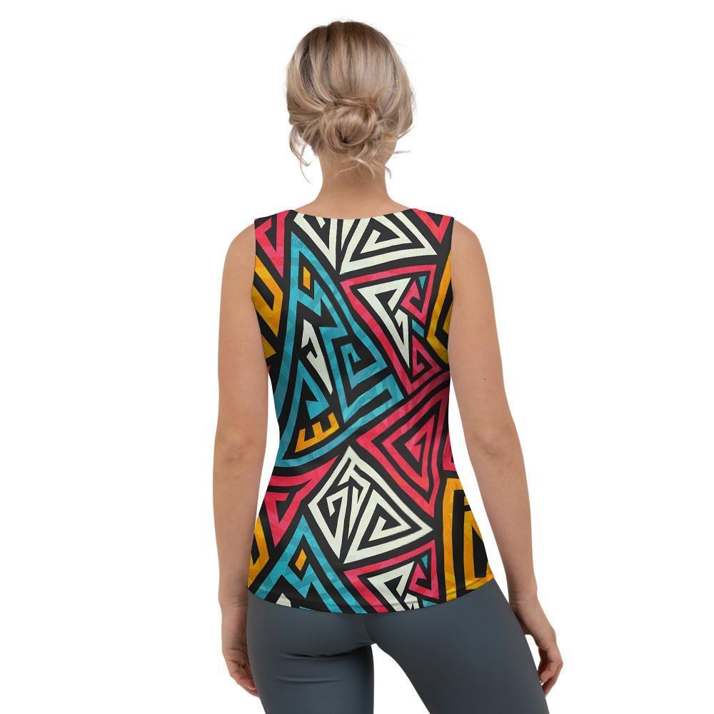 Graffiti geometric seamless pattern Women's Tank Top-grizzshop