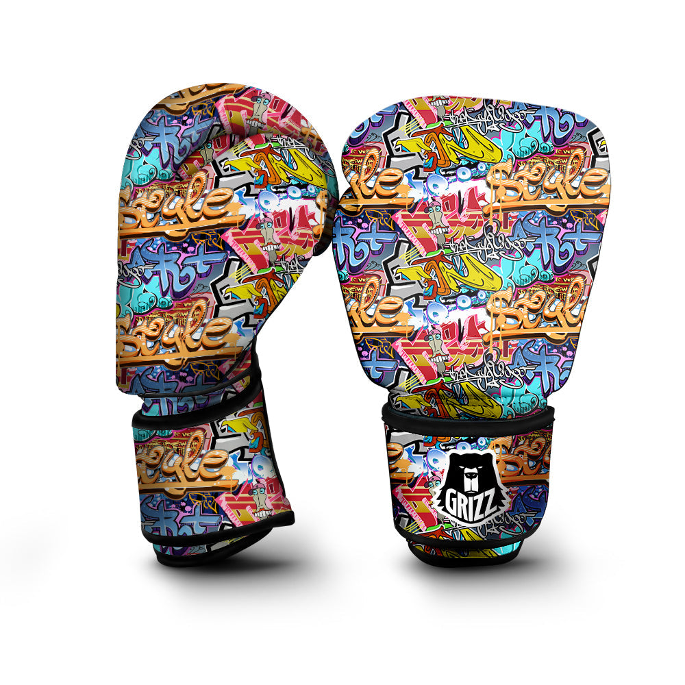 Graffity Street Art Print Pattern Boxing Gloves-grizzshop
