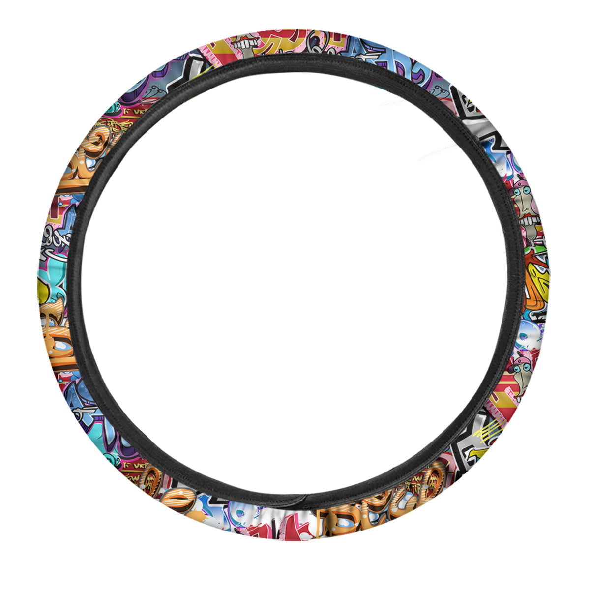 Graffity Street Art Print Pattern Car Steering Wheel Cover-grizzshop