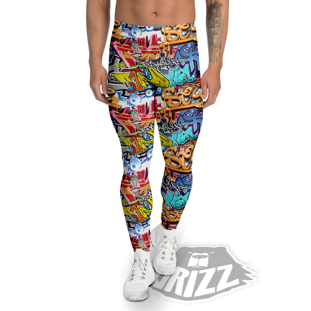 Graffity Street Art Print Pattern Men's Leggings-grizzshop