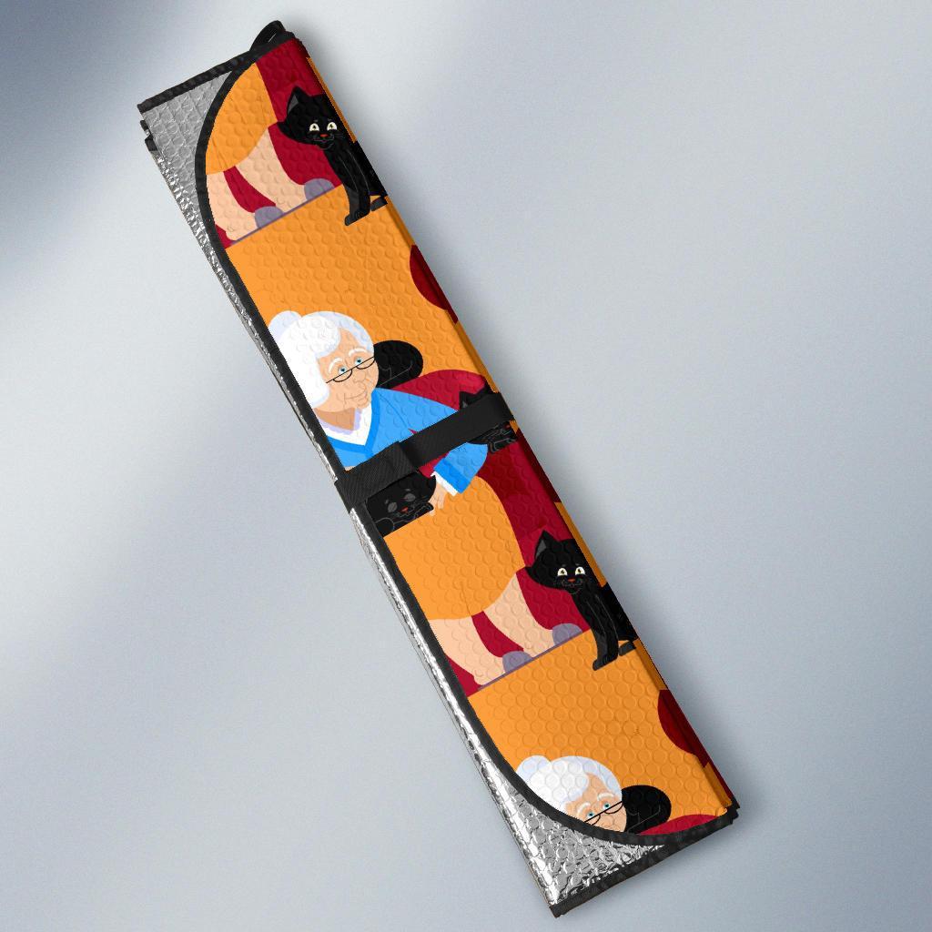 Grandma Nana Cat Pattern Print Car Sun Shade-grizzshop