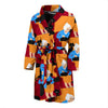 Grandma Nana Cat Pattern Print Men Long Robe-grizzshop