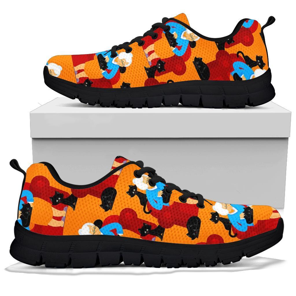 Grandma Nana Cat Pattern Print Sneaker Shoes For Men Women-grizzshop